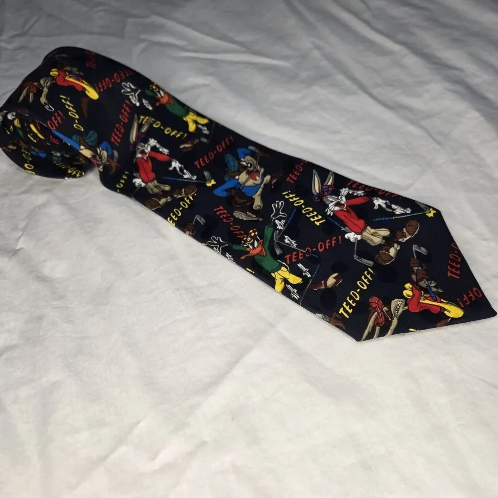Looney‎ Tunes Golf Mania Teed Off Vintage Neck Tie Vintage 1995